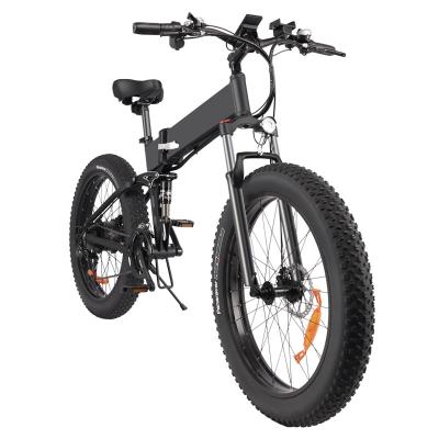 China Aluminum Alloy China Mountain Fat Tire Electric Bicycles Full Suspension Folding 1000w 26Inch Bike for sale