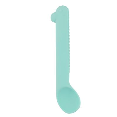 China Viable BPA Free Silicone Baby Administers High Quality Self Kitchen Silicon Feeding Serving Training Spoon For Infant Children for sale