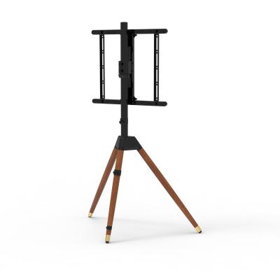 China Q235 Steel+Plastic+Beech Height Adjustable LCD Screen Floating Easel Studio TV Wooden Floor Tripod Stand Artistic Mount for sale