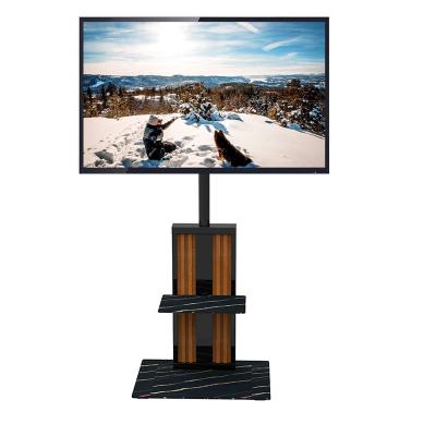 China Swivel/Wooden Floor/Tempered Glass Standing TV Stand Tempered Glass Bottom For Most 32-60