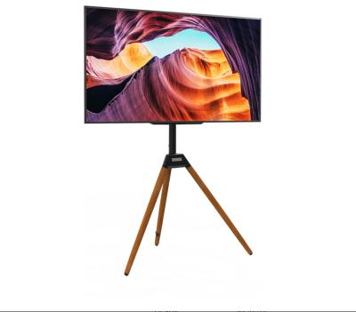 China Q235 Steel+Plastic+Beech Art Easel Tripod TV Floor Stand For 32-60 Inch LED LCD Screen, Portable TV Studio Display Stand for sale