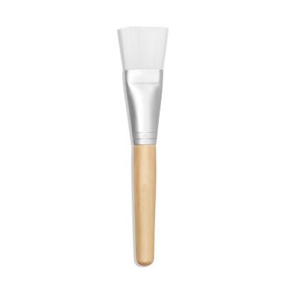 China Wholesale Professional Wood Handle Flat Brush BLD Makeup Brush Soft Face Mask Brush Face Mask Brush for sale