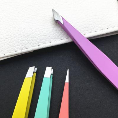 China 4 Piece New Arrival Eco-Friendly Set Customize Private Label Rainbow Eyelash Eyebrow Tweezers Set for sale