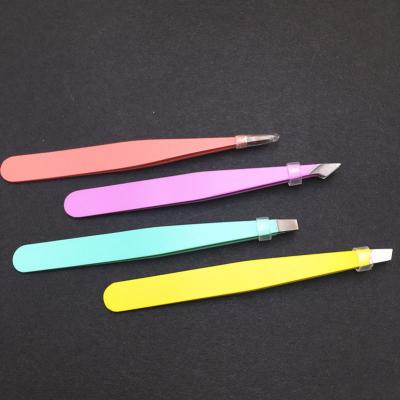 China Eco-friendly Colorful High Quality Customized Stainless Steel Private Label Eyebrow Tweezers Set for sale