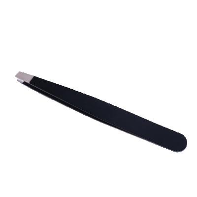 China Eco-friendly Makeup Tools Wholesale Beauty Stainless Steel Black Eyebrow Tweezers for sale