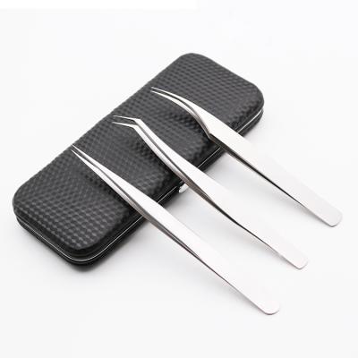 China Best Selling High Quality Set Of Eyebrow Precision Stainless Steel Mirror Finish Matte And Mirror Eyelash Extension Tweezers for sale