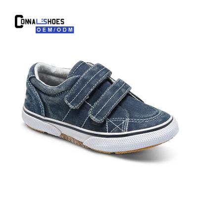 China Hot Connal Design Kids Blue Jeans Denim Canvas Shoes Newest Style Comfortable/Breathable Fashion for sale