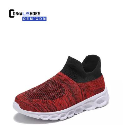 China The Trend Connal Flyknit Breathable Mesh Male Sport Shoes Men Casual Fashion Knit Sock Shoes Sneakers for sale