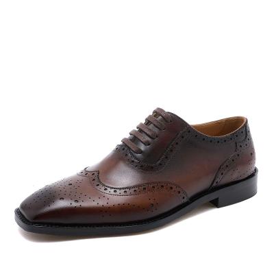 China Connal Breathable Dress Shoes Men Manufacturer For Wedding Business Wedding Man Brogue Luxury Formal Men's Elegant Shoes Genuine Leather for sale