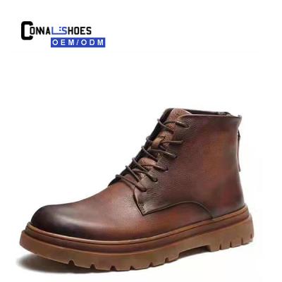 China Dropshipping Breathable Custom Designer Boots With Zipper Bush Off Chelsea Winter Leather Ankle Boots For Men for sale