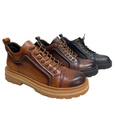 China Fashion Trend OEM/ODM Hot Sale Stylish Style Good Quality Genuine Leather Full Custom Made No Slip Lace Up Heighten Shoes Men for sale