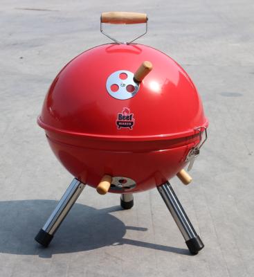 China Adjustable Height 32*15*32 Camping Round Football Bbq Portable Charcoal Grill for sale