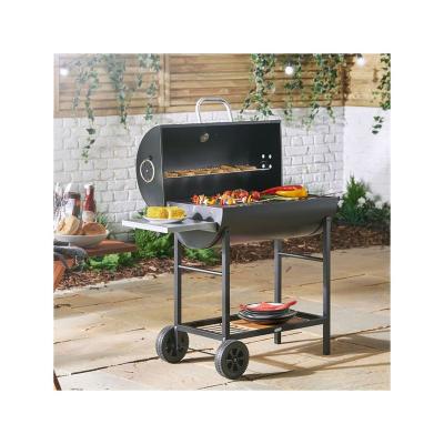 China Adjustable Height Stylish Design Energy Saving Black Large Rectangle Foldable Bloom Barrel Charcoal Grill for sale