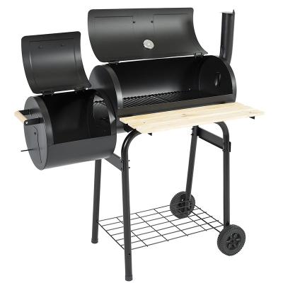 China Adjustable Height Food Contact Grade Black Heavy Offset Bbq Grill Smoker for sale