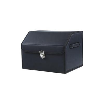 China Factory Hot Selling Foldable Storage Box Small Size With Cover Car Trunk Leather Storage Bag Organizer for sale