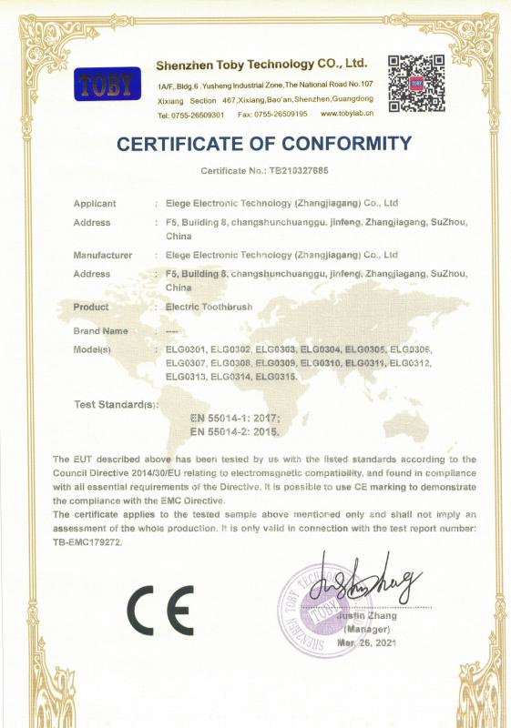 CE - Elege Electronic Technology (Zhangjiagang) Co., Ltd.