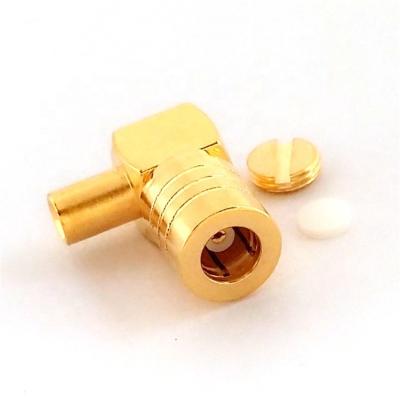 China 50Î © RF Coaxial Connector SMB Female 90 Degree Soldering 50 Ohm Joining RG405 SFX-086 Cable SMB-B-KW2 Copper SMB-KWB2 for sale