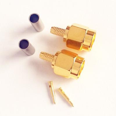 China High Frequency Connector SMA-C-J-1.5 Coaxial Connector RF Communication Pressure Male Connection RG316 174 Wire Copper Material Gold Plated for sale