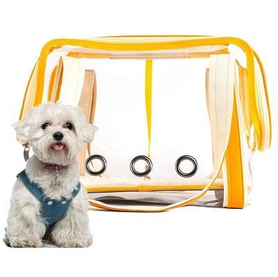 China Portable Travel Outing Pet Bag Single Shoulder Transparent Cat Bag Breathable Pet Carrier Stored for sale