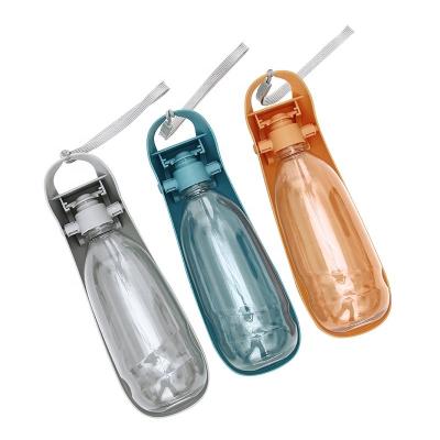 China Portable Plastic Folding Dog Drinking Bottle Dispenser Pet Sustainable Drinking Outdoor Water Bottle for sale