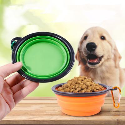 China Sustainable Outdoor Portable Dog Bowl Strip Pet Feeding Travel Rolls Cat Water Food Bowl Collapsible for sale