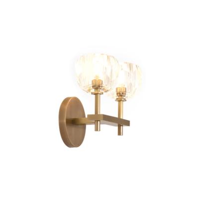 China Hot Sale Contemporary Crystal Wall Lighting Luxury Wall Lamp For Living Room Bedside Sconce Bath Room Brass for sale