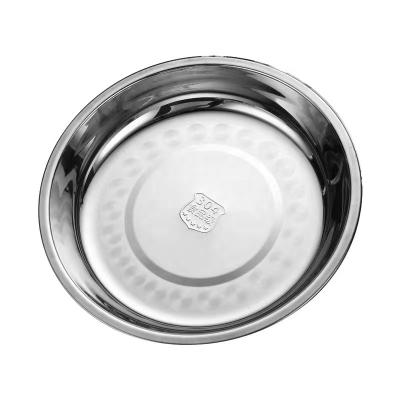 China Guarantee Sustainable Plate Quality 304 Stainless Steel Round Tray Household Metal Fruit Tray for sale