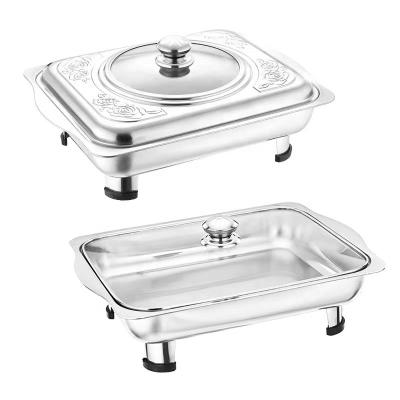 China Restaurant Serving Chafing Dish Factory Direct Sale Stainless Steel Chafing Dish With Lid Stainless Steel Buffet Glass Stove For Warmer for sale