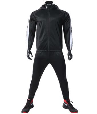 China Wholesale OEM Breathable Black Fitted Sweatsuit Training Sports Full Zipper Hooded Fleece Jogging Tracksuits For Men for sale