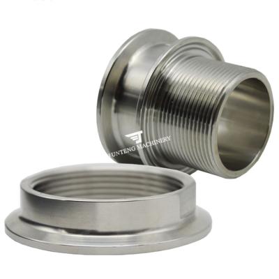 China Bulkheaded Stainless Steel Fittings Flange Tri To BSP / NPT Thread Adapter Round for sale