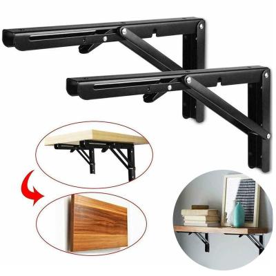 China Metal Factory 90 Degree Wall Mount Foldable Adjustable Rafter Rafter Hidden Shelf Bracket for sale