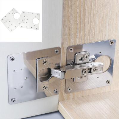 China Modern Furniture Stainless Steel Hinge Side Mounting Fixing Piece For Kitchen Cupboard for sale