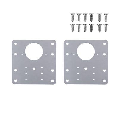 China Modern Furniture Door Hardware 2pcs Stainless Steel Cabinet Hinge Repair Plate Kit With Screws for sale