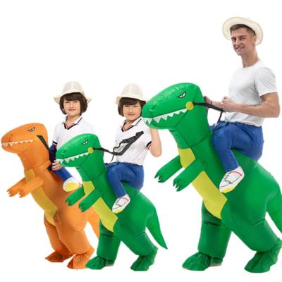 China Halloween Cosplay Inflatable Dinosaur Costumes Mascot Costume Inflatable Funny Cosplay Walking Adult Ride On Dinosaur Costume for sale