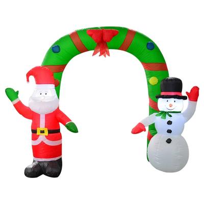 China Indoor Outdoor Inflatable Lawn Arch Santa Snowman Garden Cosplay 2.4M High Inflatable Christmas Yard Decorations for sale