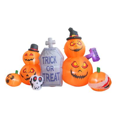 China Polyester Inflatable Halloween Decoration Pumpkin Tombstone Ghost Halloween Outdoor for sale