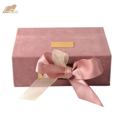 China Recycled Materials Custom Book Form Magnetic Flap Closure Velvet Inserts Paper Gift Box for sale