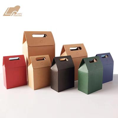 China Recycled Materials Wholesale Custom Logo Printed Goods Kraft Paper Flat Bottom Paper Bag With Handle for sale