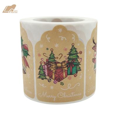 China Custom Stickers Stickers Packaging Merry Christmas Sealing Seal Labels Stickers For Baking DIY Gift for sale