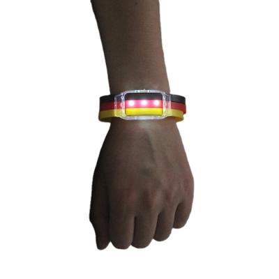 China National Day Gift Light Up Country Flag Silicon Bracelet Led Country Flag Bracelet for sale