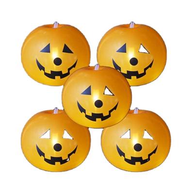 China Rubber Pumpkin LED Light Up Balloons For Halloween Party Decorations for sale