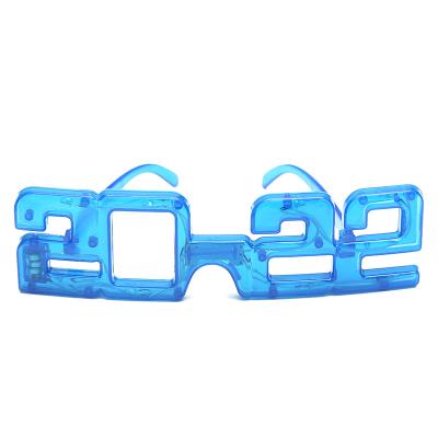 China Binking-Steady Blinking-Slow Fast On To Light Up 2022 Year Glasses LED Eyes Glowing Glasses For New Year Christmas Party Supplies for sale