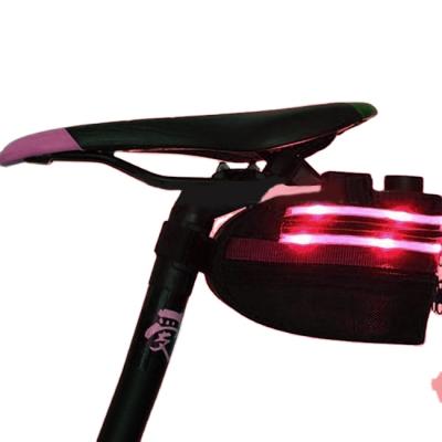 China Cooler Bag USB Saddle Bag Rechargeable Outdoor Traveling Led Bike Saddle Bag With Led Lights for sale