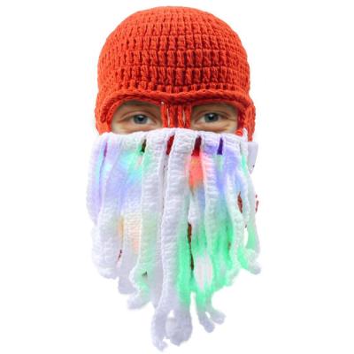 China COMMON Light Up Beanie Hat Led Light Octopus Party Knitted Hat For Christmas New Year for sale