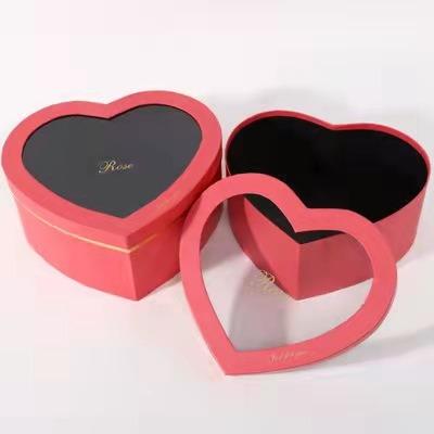 China Recycled Materials Factory Wholesale Valentine Day Heart Shaped Paper Gift Packaging Tube Boxes Flower Packaging Box For Wedding for sale