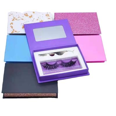 China Recycled Materials Wholesale Private Logo PVC Drawer Eyelash Boxes Stock Empty Eyelash Packaging Box Customized 3D Mink Eyelashes Lashes for sale