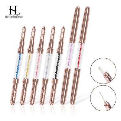 China Double Head Multifunctional Crystal Permanent Makeup Manual Microblading Pen With Cover For Eyebrow Microblading for sale