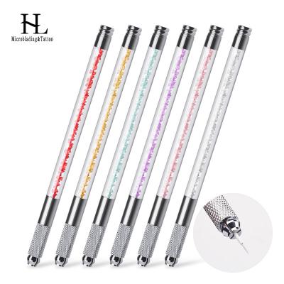 China Professional Makeup Pen Micbladling Eyebrow Lips Pen Crystal Eyebrow Microblading Pen Multifunctional Dual Head Manual for sale