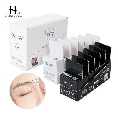 China Wholesale 6PCS Training Schools Set Pre Inked 10m Microblading Forehead Tracing String in Box Eyebrow Tracing Thread for sale