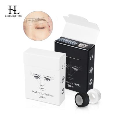 China 20m Black and White Color Microblading Makeup Private Label Training Schools Pre-Inked Permanent Eyebrow Thread Brow Tracing String for Academy for sale